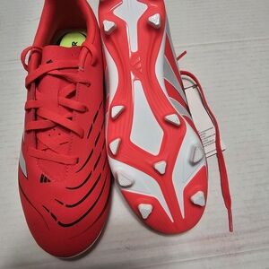 Red Soccer Cleats with White Accents